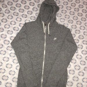 Gray Nike zip-up sweater